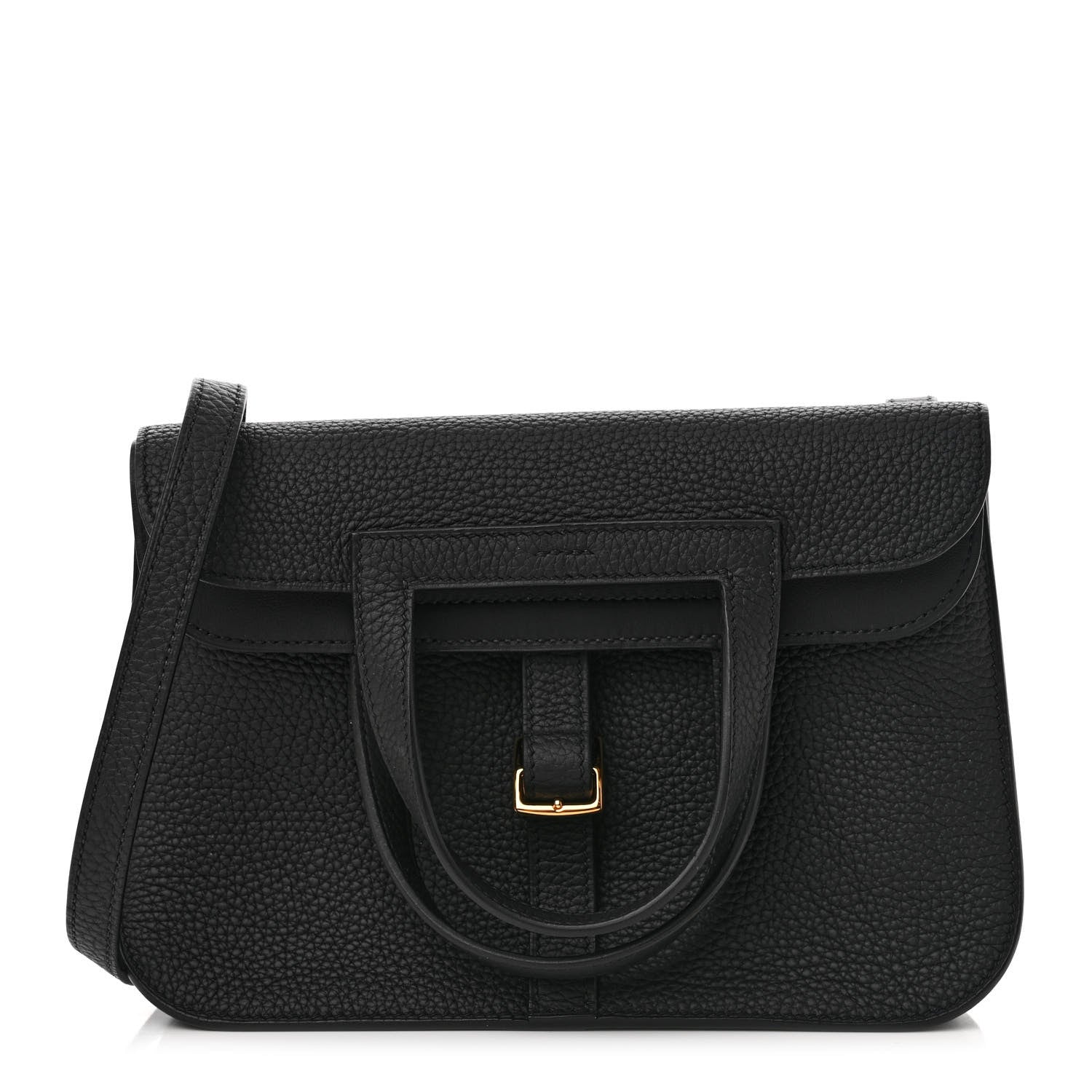 Hermes Taurillon Clemence Halzan 25 Black 1 of 12