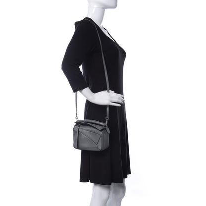 Loewe Metallic Calfskin Mini Puzzle Bag Gunmetal 2 of 10