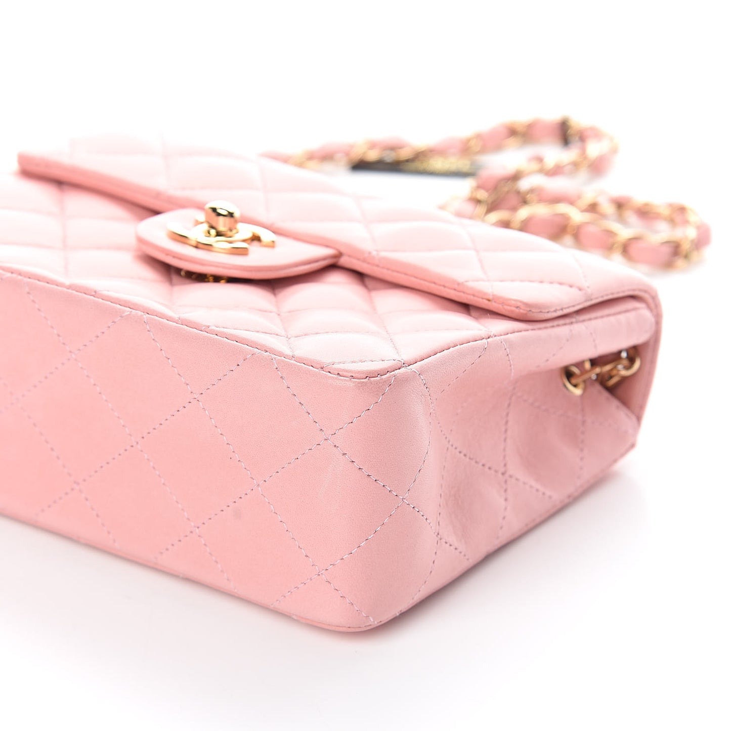 Lambskin Quilted Mini Square Flap Pink