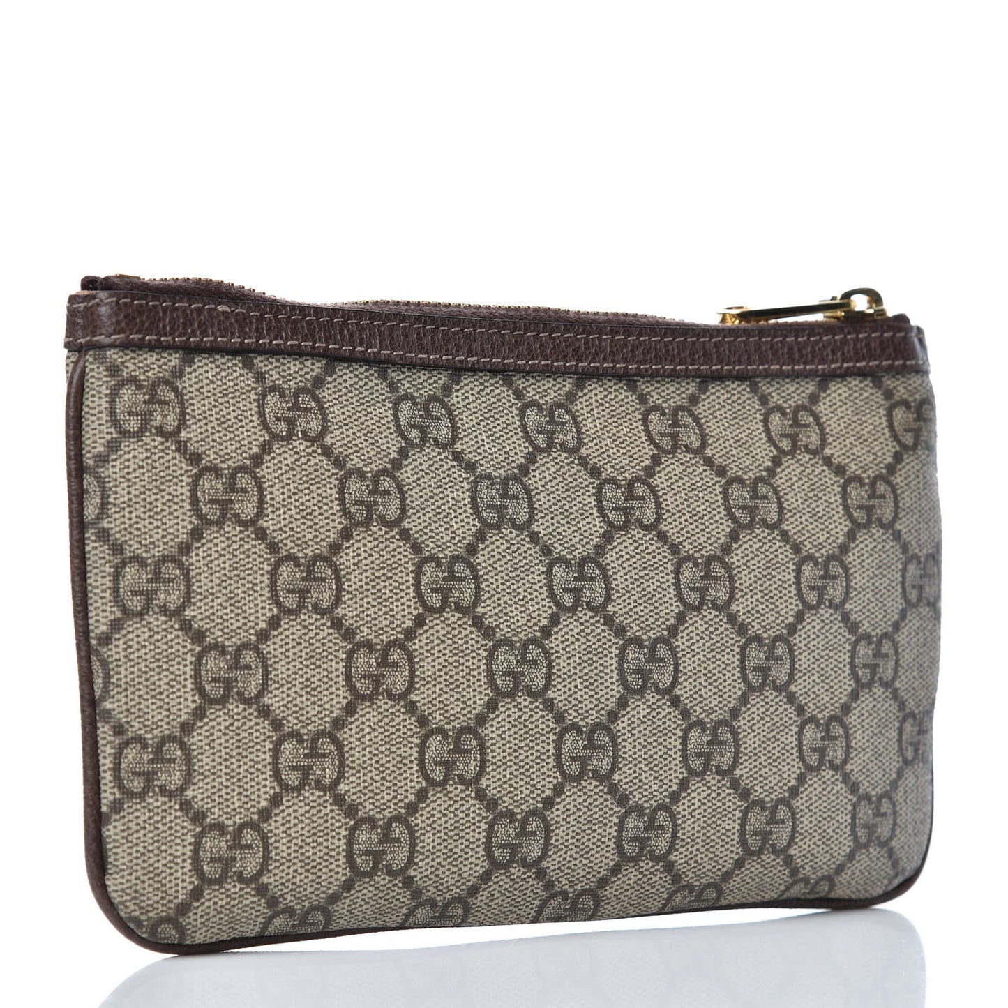 GG Supreme Monogram Web Small Ophidia Pouch Clutch Beige New Acero