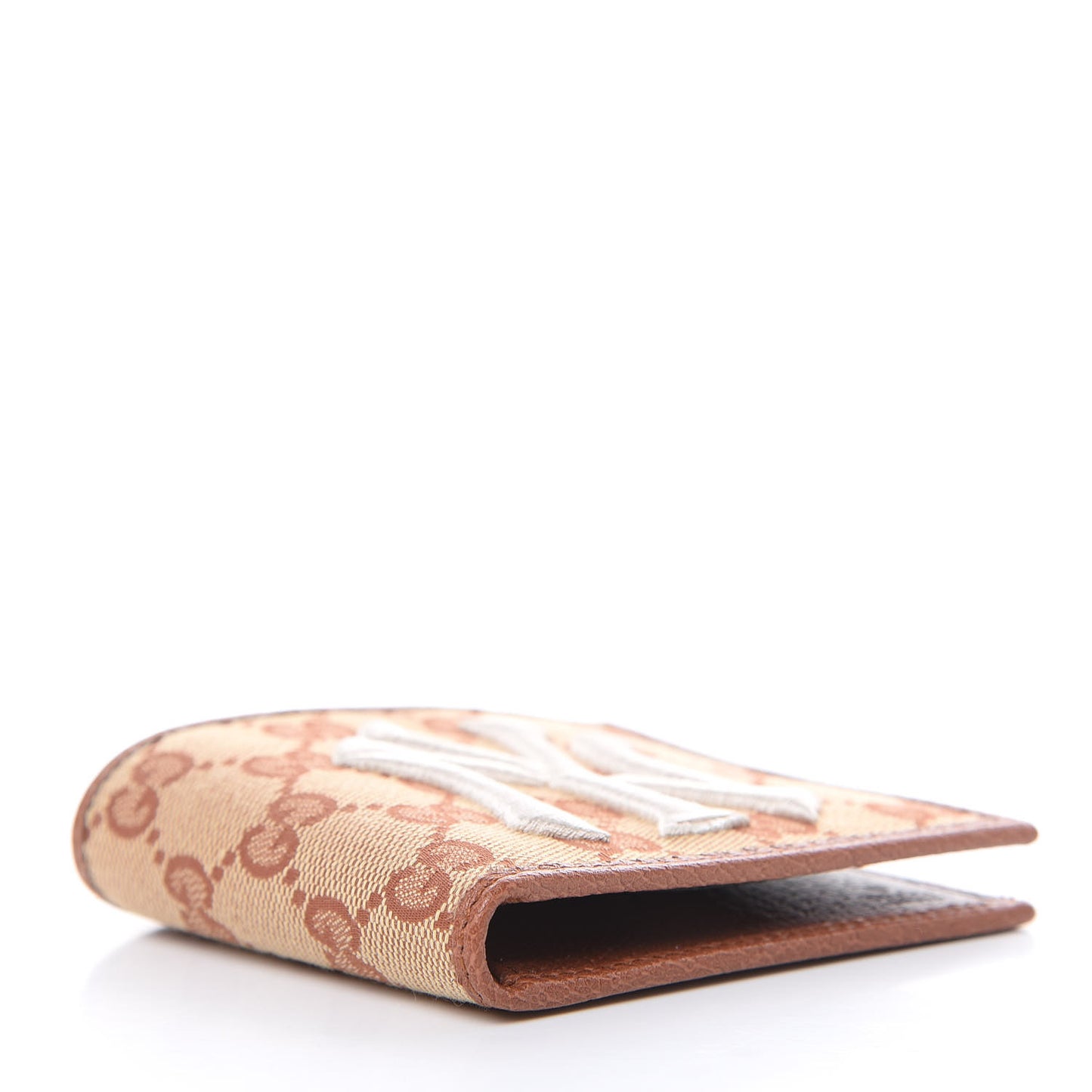 X MLB Monogram NY Yankees Bi-Fold Wallet Beige Ruggine Ivory