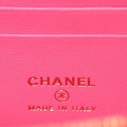 Chanel Lambskin Enamel Quilted Small Coco Hearts Vanity Case With Chain Pink 6 of 12
