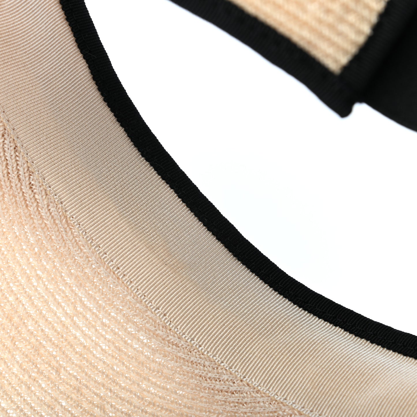 Straw Grosgrain Visor L Beige Black