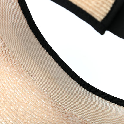 Chanel Straw Grosgrain Visor L Beige Black 9 of 9