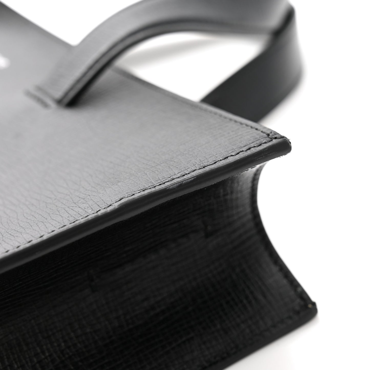 Hammered Calfskin Rib Tote Black