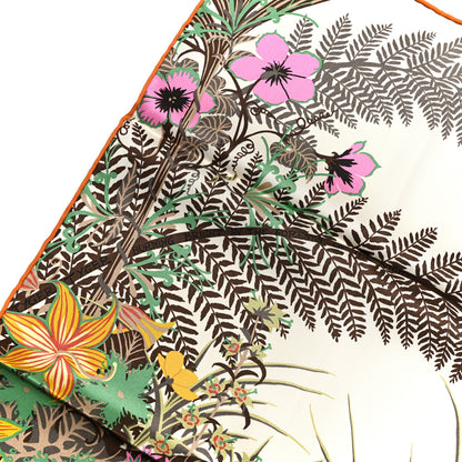 Hermes Silk Tyger Tyger Scarf 70 Beige Dore Orange Cuit Vert 4 of 6