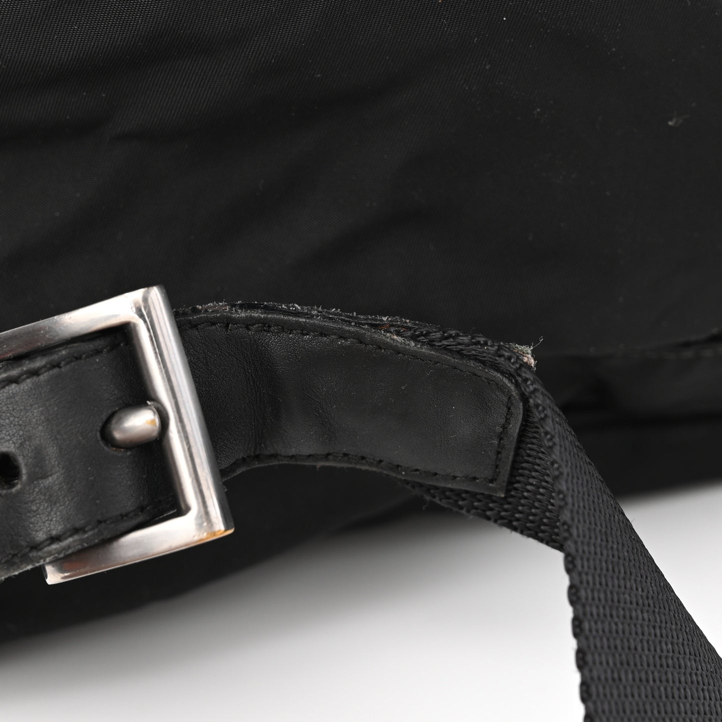 Tessuto Nylon Calfskin Medium Backpack Black