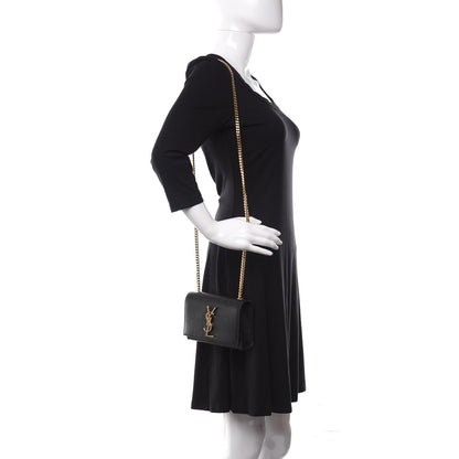 Saint Laurent Grain De Poudre Small Monogram Kate Satchel Black 2 of 9