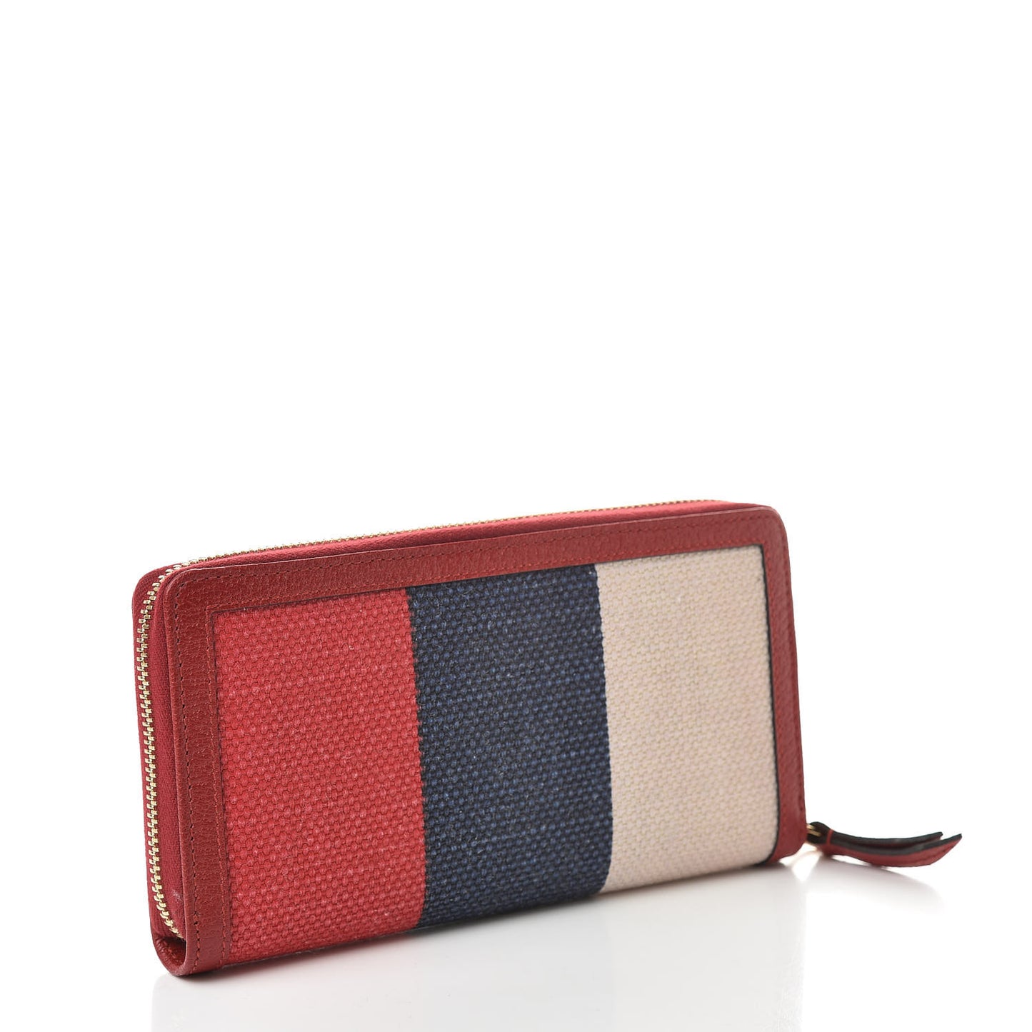 Canvas Sylvie Stripe Logo Zip Around Wallet Mystic White Hibiscus Red Maritime