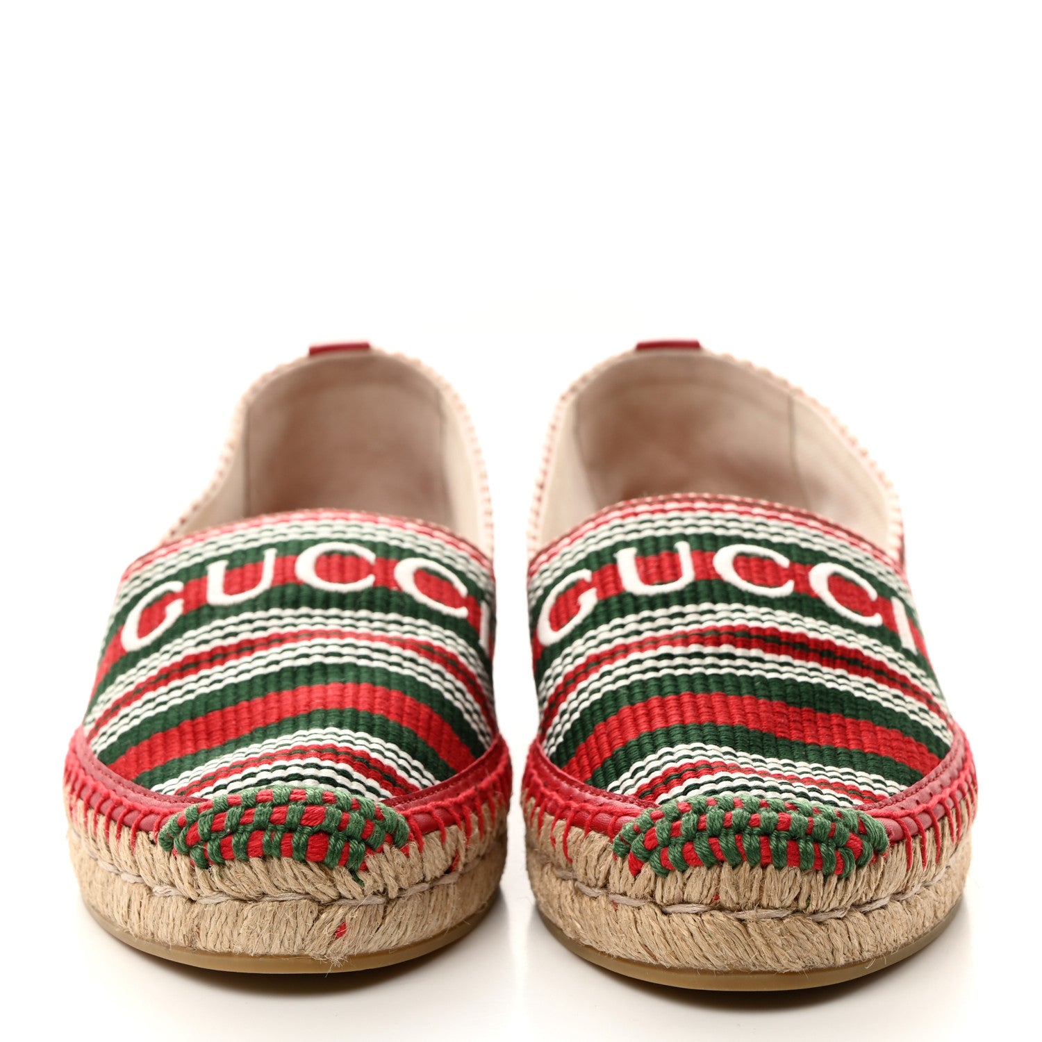 Gucci Canvas Stripe Sabela Womens Espadrilles 36 Red Green 2 of 9