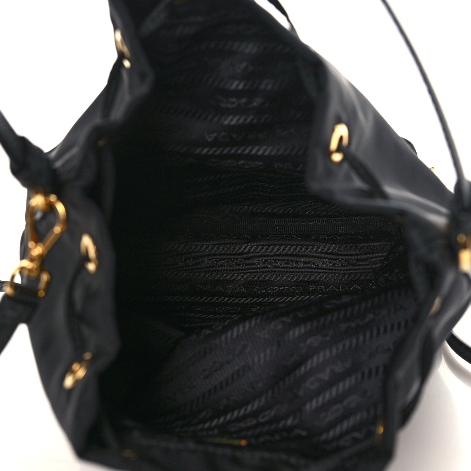 Prada Re-Nylon Duet Drawstring Shoulder Bag Black 5 of 9