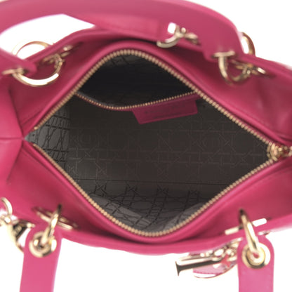 Christian Dior Lambskin Cannage Medium Lady Dior Fuchsia 5 of 12