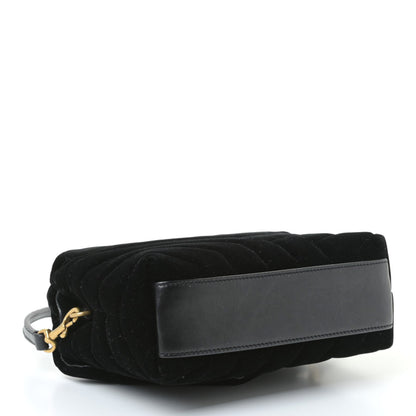 Saint Laurent Velvet Y Quilted Monogram Toy Loulou Chain Satchel French Black 4 of 8