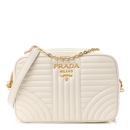 Prada Soft Calfskin Diagramme Crossbody Bag White 1 of 9