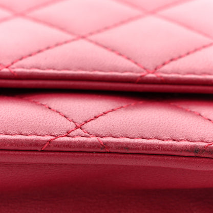 Chanel Lambskin Quilted Trendy CC Wallet On Chain WOC Dark Pink 12 of 13