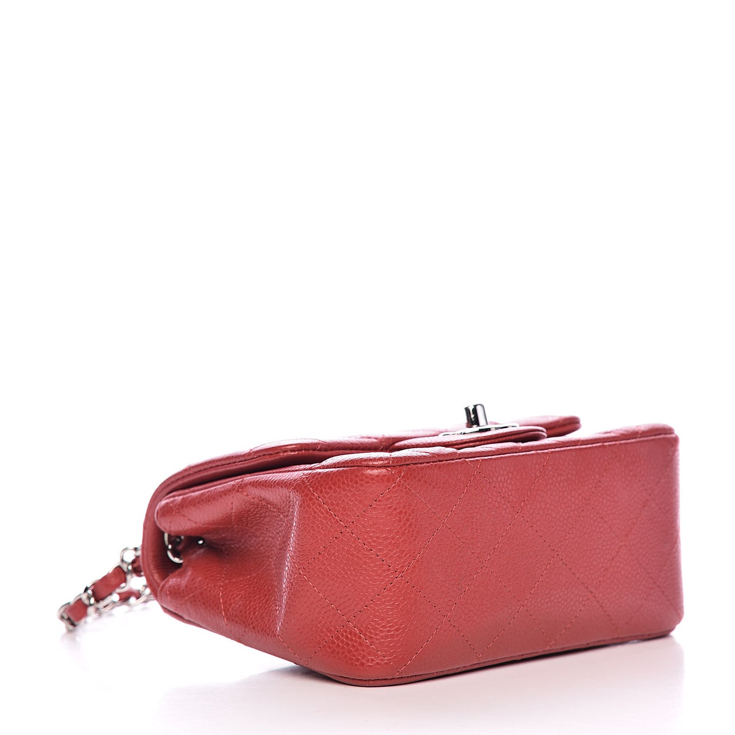 Caviar Quilted Mini Square Flap Red