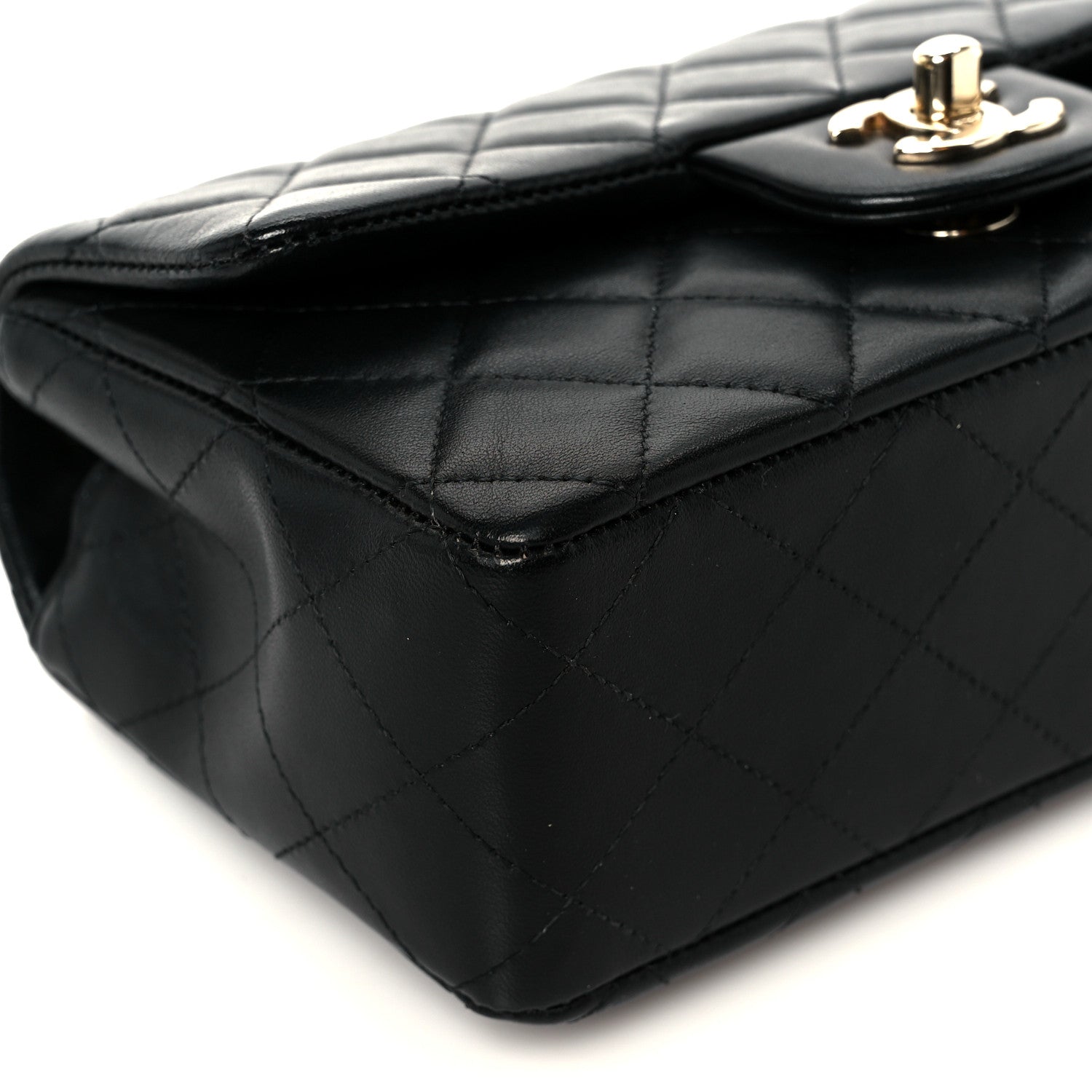 Chanel Lambskin Quilted Mini Rectangular Flap Black 10 of 11