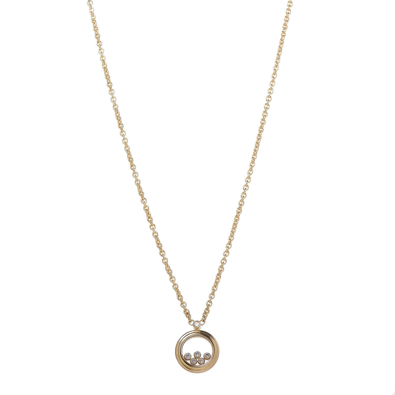 Chopard 18K Yellow Gold 5 Happy Diamonds Pendant Necklace 1 of 6