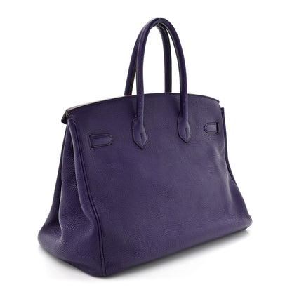 Hermes Taurillon Clemence Birkin 35 Iris 2 of 20