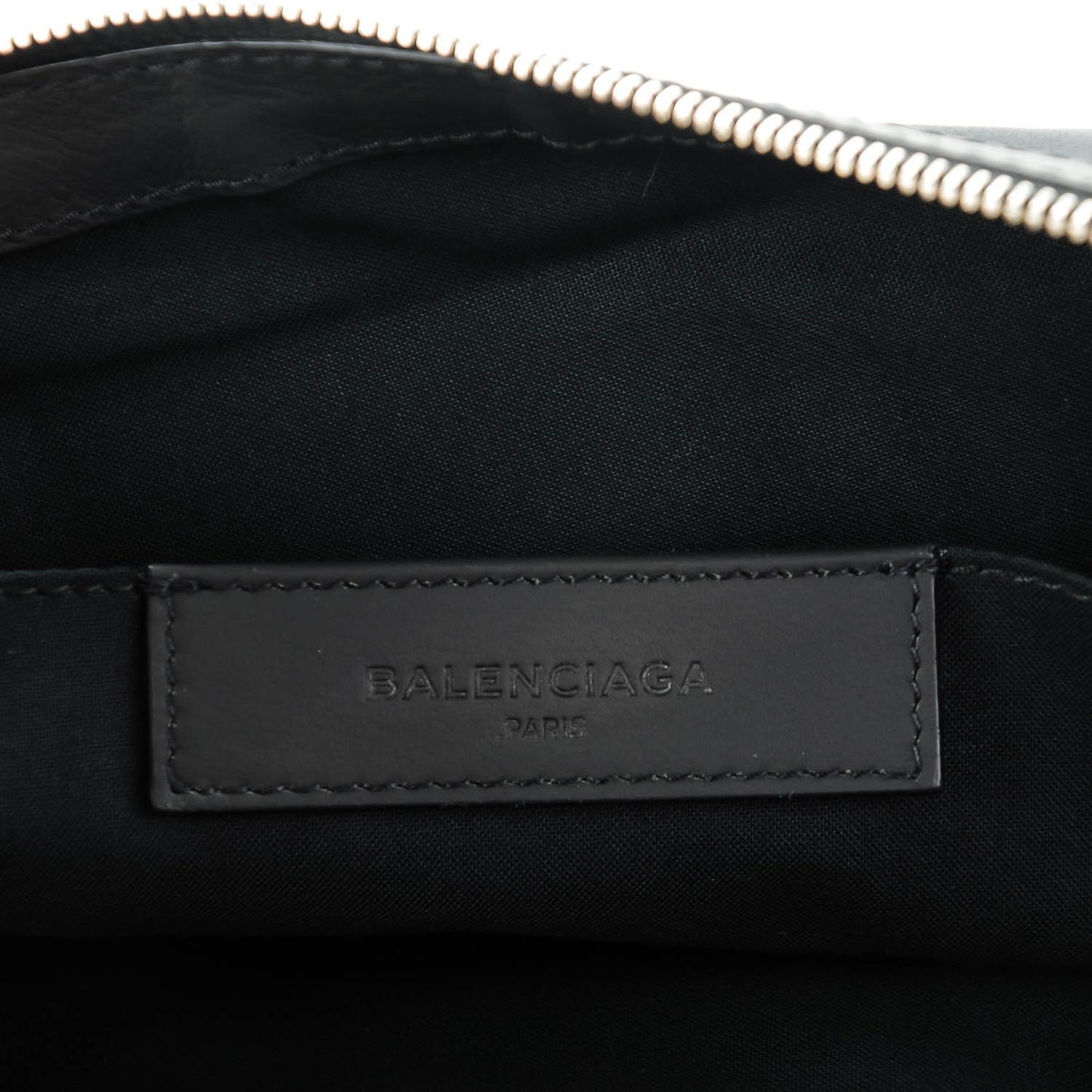 Rubber Calfskin Marble Clip M Black