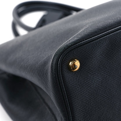 Prada Saffiano Cuir Large Double Bag Black Mughetto 10 of 10