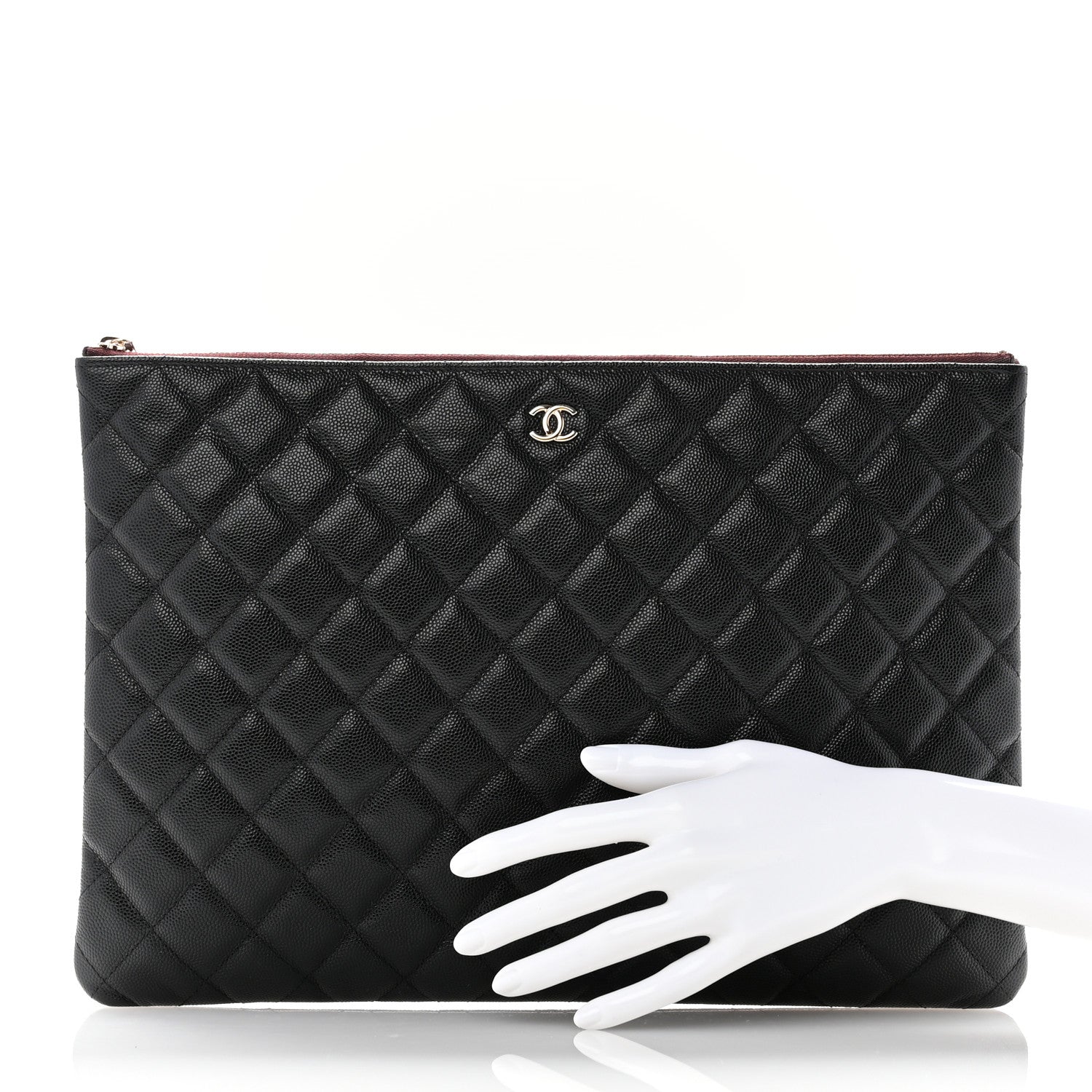 Chanel Caviar Quilted Large Cosmetic Case Black 2 of 9