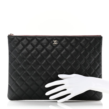 Chanel Caviar Quilted Large Cosmetic Case Black 2 of 9