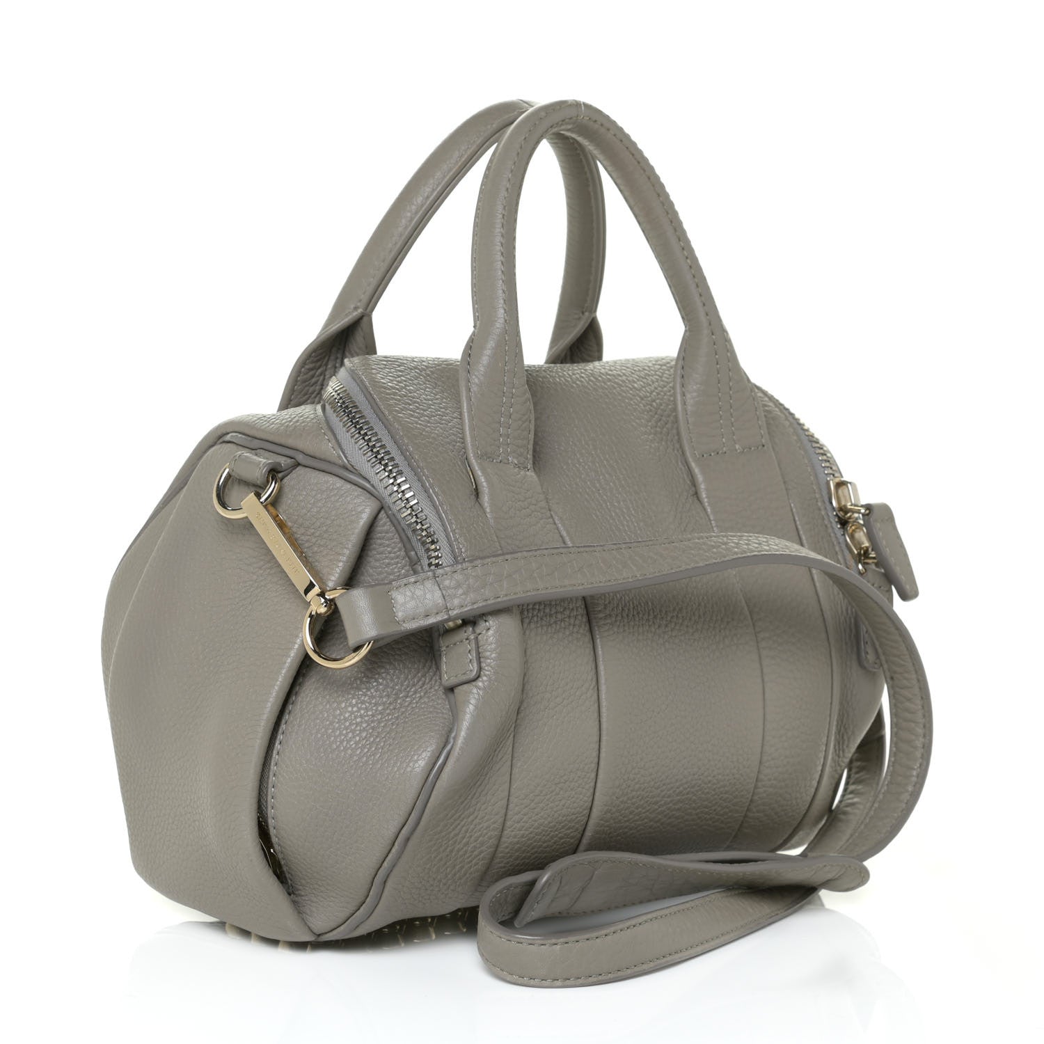 Alexander Wang Pebbled Lambskin Rockie Gray Pale Gold Hardware 3 of 14
