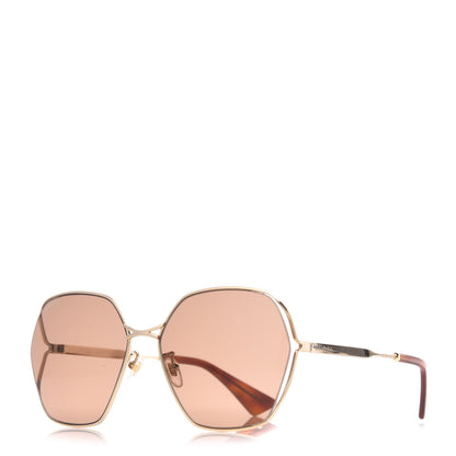 Gucci Metal Fork Square Frame Sunglasses GG0818SA Pink 1 of 8