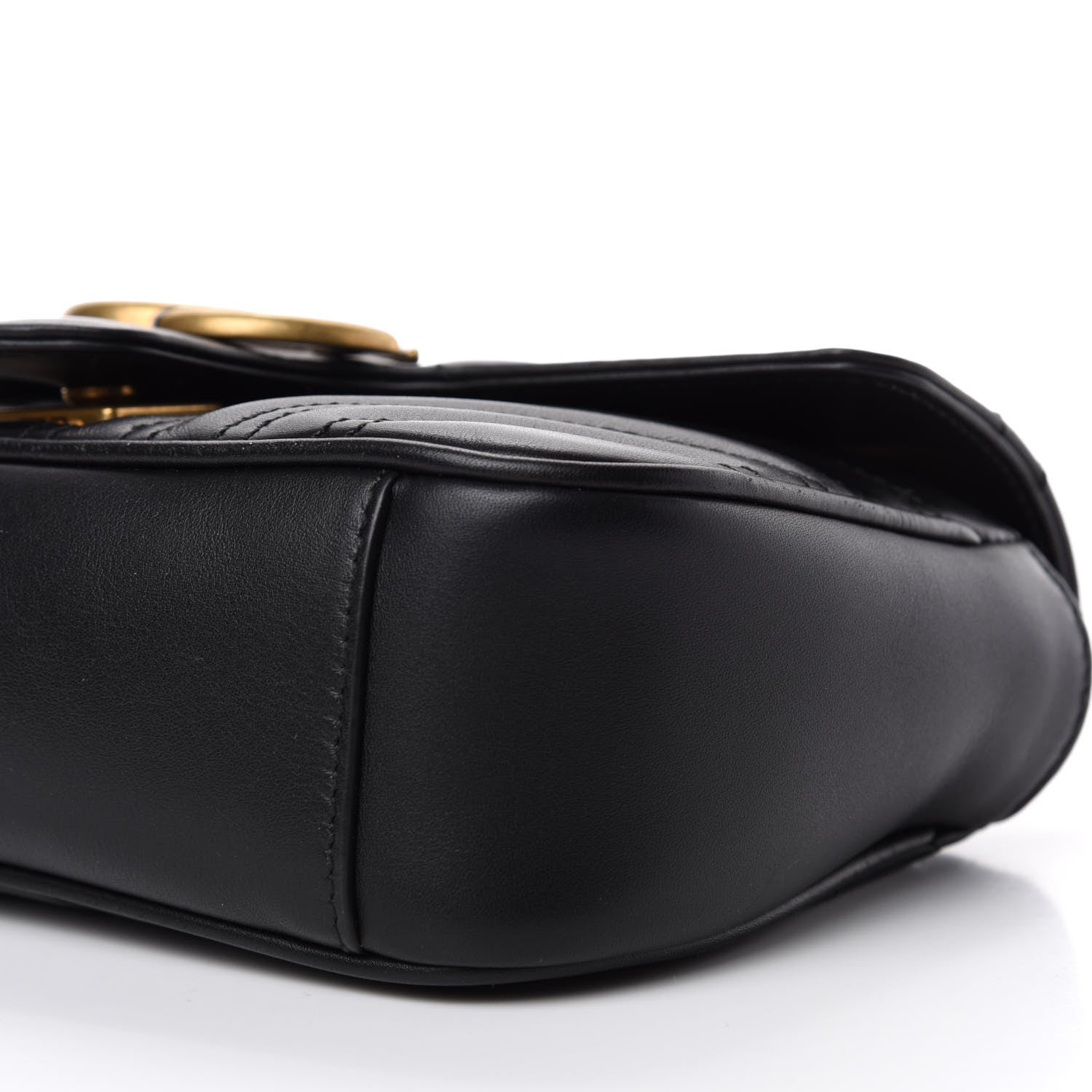 Gucci Calfskin Matelasse Mini GG Marmont Shoulder Bag Black 8 of 11