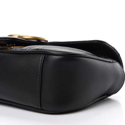 Gucci Calfskin Matelasse Mini GG Marmont Shoulder Bag Black 8 of 11