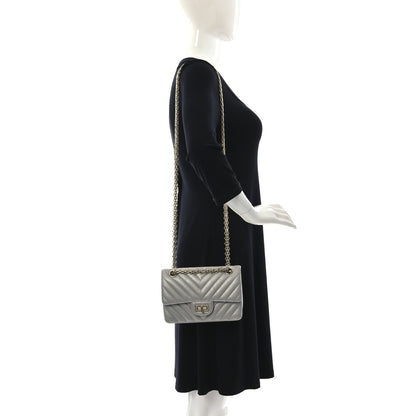 Chanel Metallic Aged Calfskin Chevron Quilted 2.55 Reissue Mini Flap Silver 2 of 9