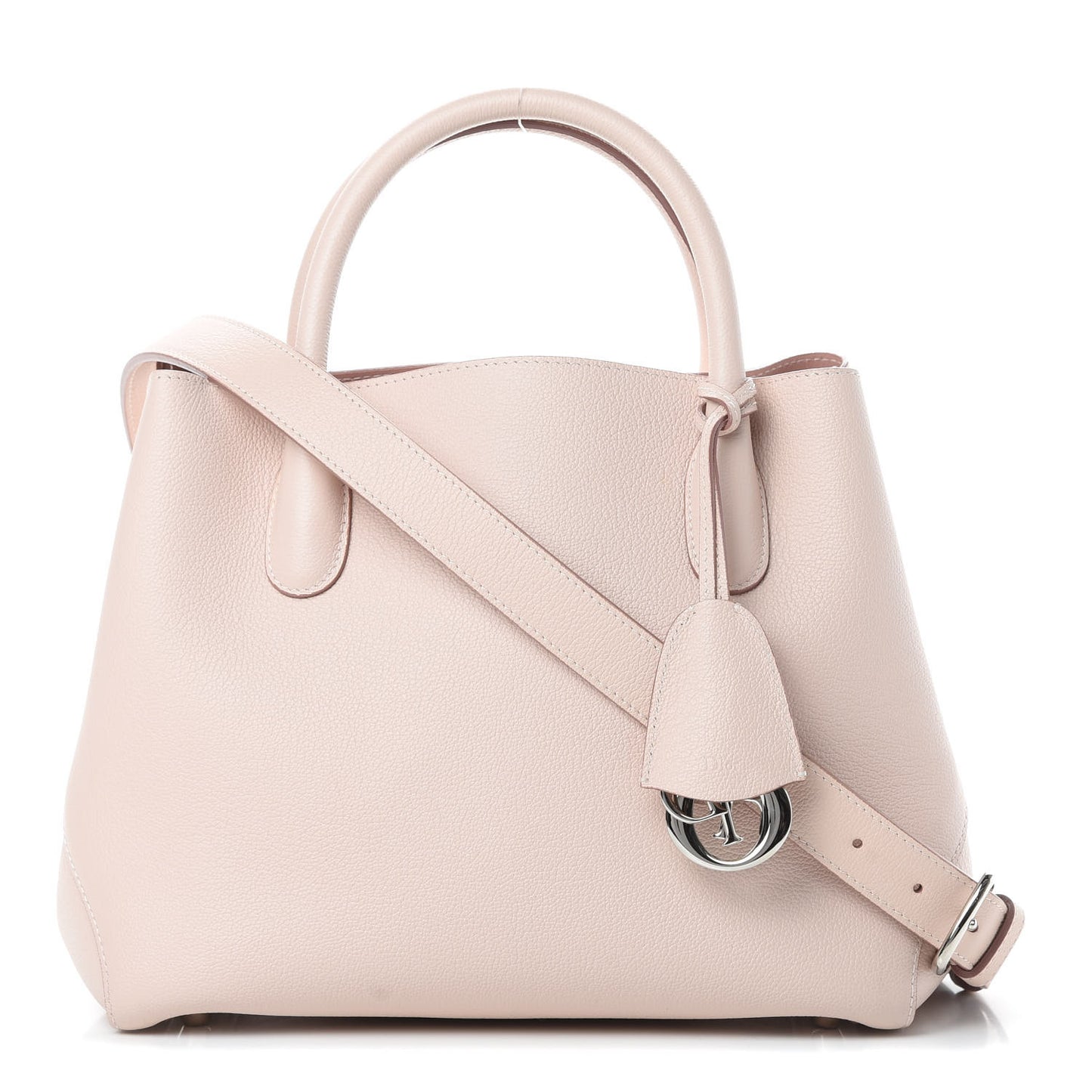 Supple Grained Calfskin Medium Open Bar Tote Rose Poudre