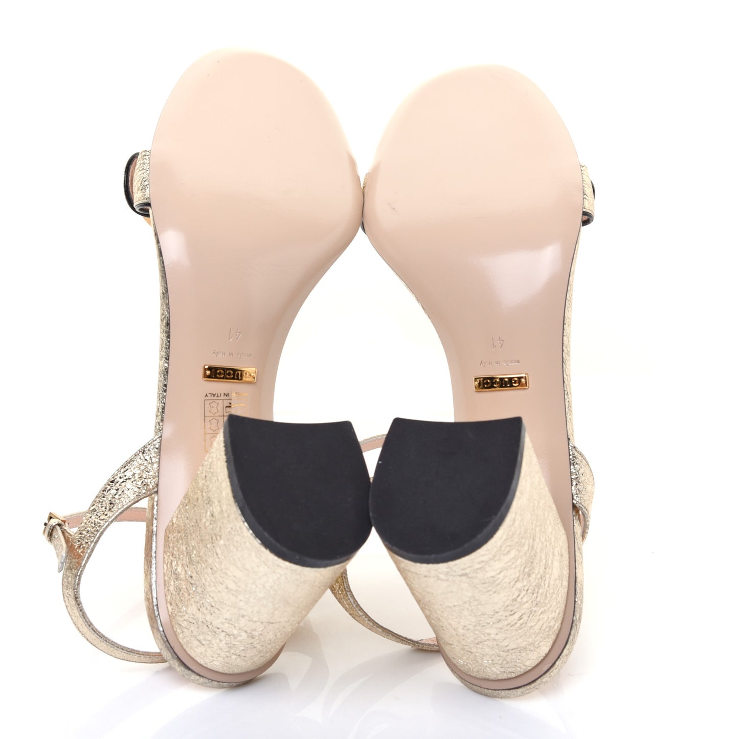 Galassia GG Marmont Ankle Wrap 75mm Sandals 41 Platino