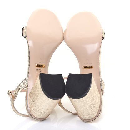 Gucci Galassia GG Marmont Ankle Wrap 75mm Sandals 41 Platino 5 of 7