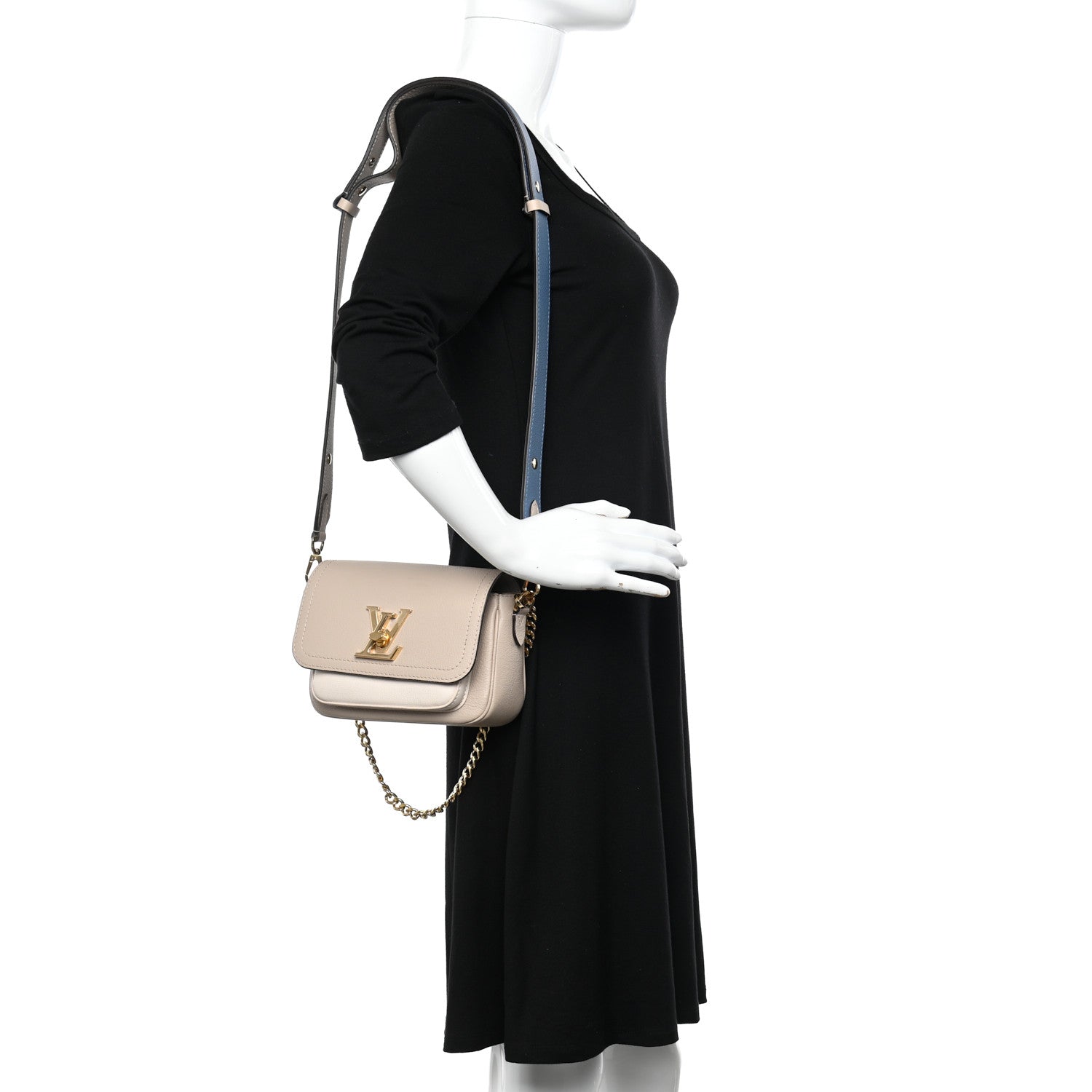 Louis Vuitton Grained Calfskin Lockme Tender Greige 2 of 10