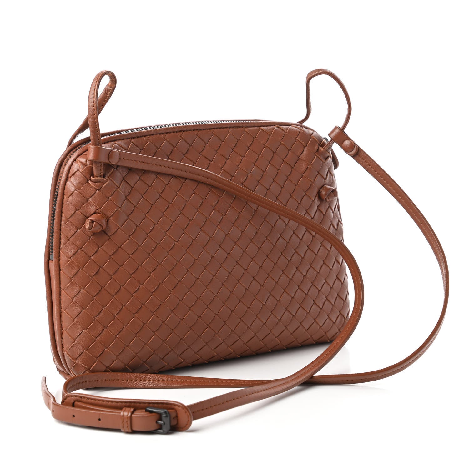Bottega Veneta Nappa Intrecciato Pillow Crossbody Messenger Dark Calvados 3 of 10