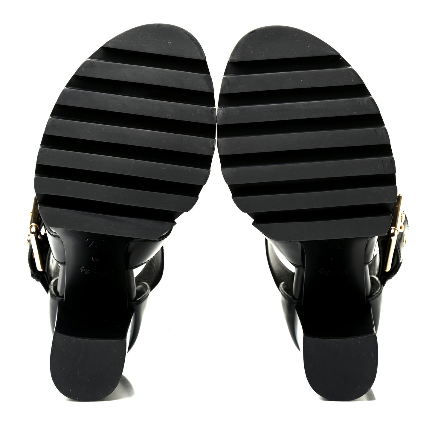 Glazed Calfskin Monogram Star Trail Sandals 41 Black