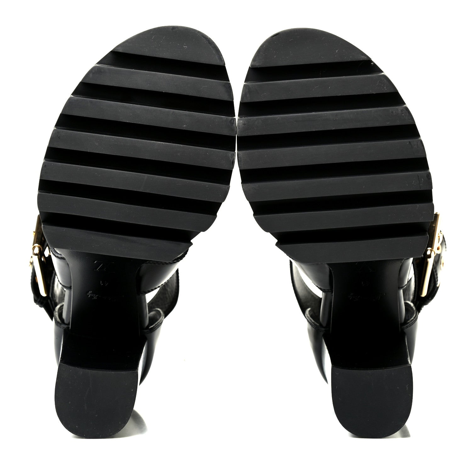 Louis Vuitton Glazed Calfskin Monogram Star Trail Sandals 41 Black 4 of 4