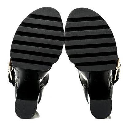Louis Vuitton Glazed Calfskin Monogram Star Trail Sandals 41 Black 4 of 4