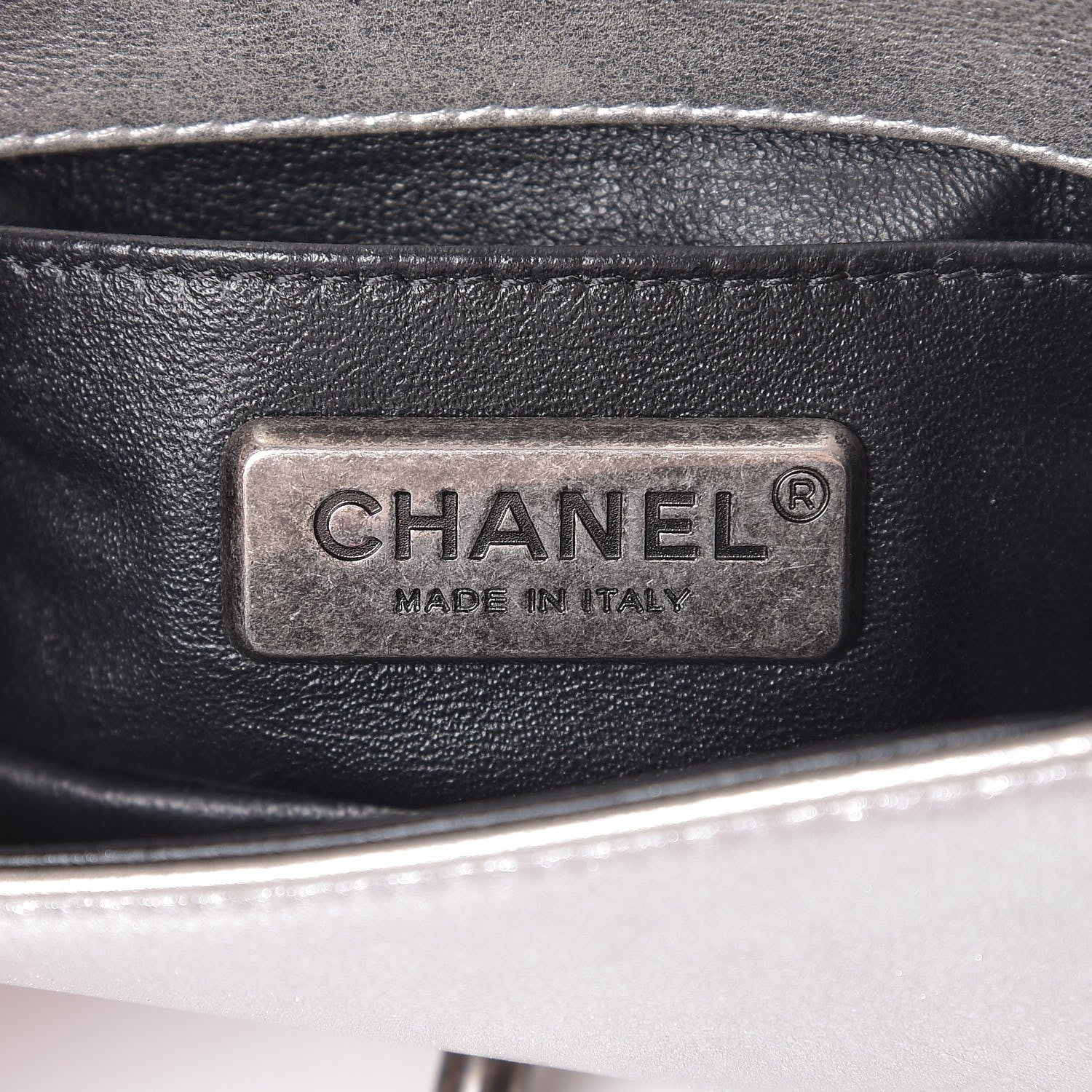Chanel Metallic Galuchat Stingray Mini Boy Flap Silver 7 of 8