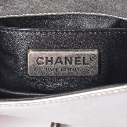 Chanel Metallic Galuchat Stingray Mini Boy Flap Silver 7 of 8