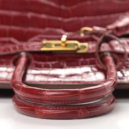 Hermes Shiny Alligator Birkin 35 Rouge Vif 10 of 38