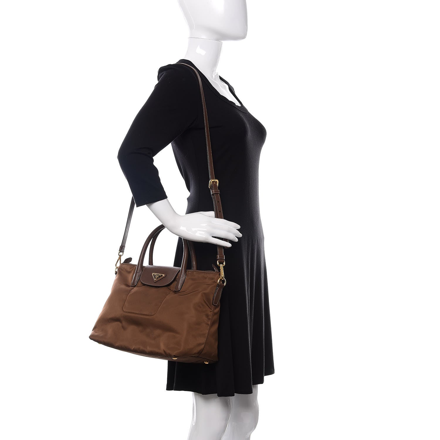 Prada Saffiano Tessuto Nylon Tote Corinto 2 of 14