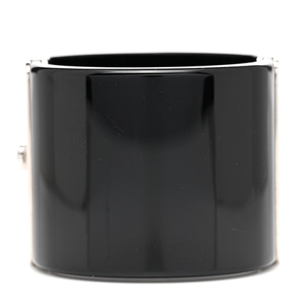 Chanel Resin Lambskin Baguette Crystal CC Chain Cuff Bracelet S Black 3 of 6