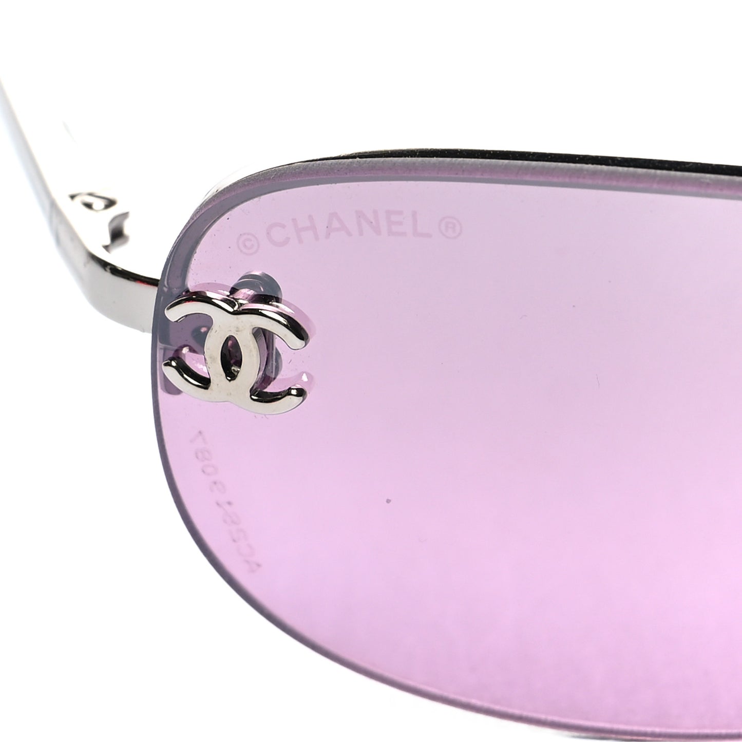 Metal CC Frameless Sunglasses 4099 Purple