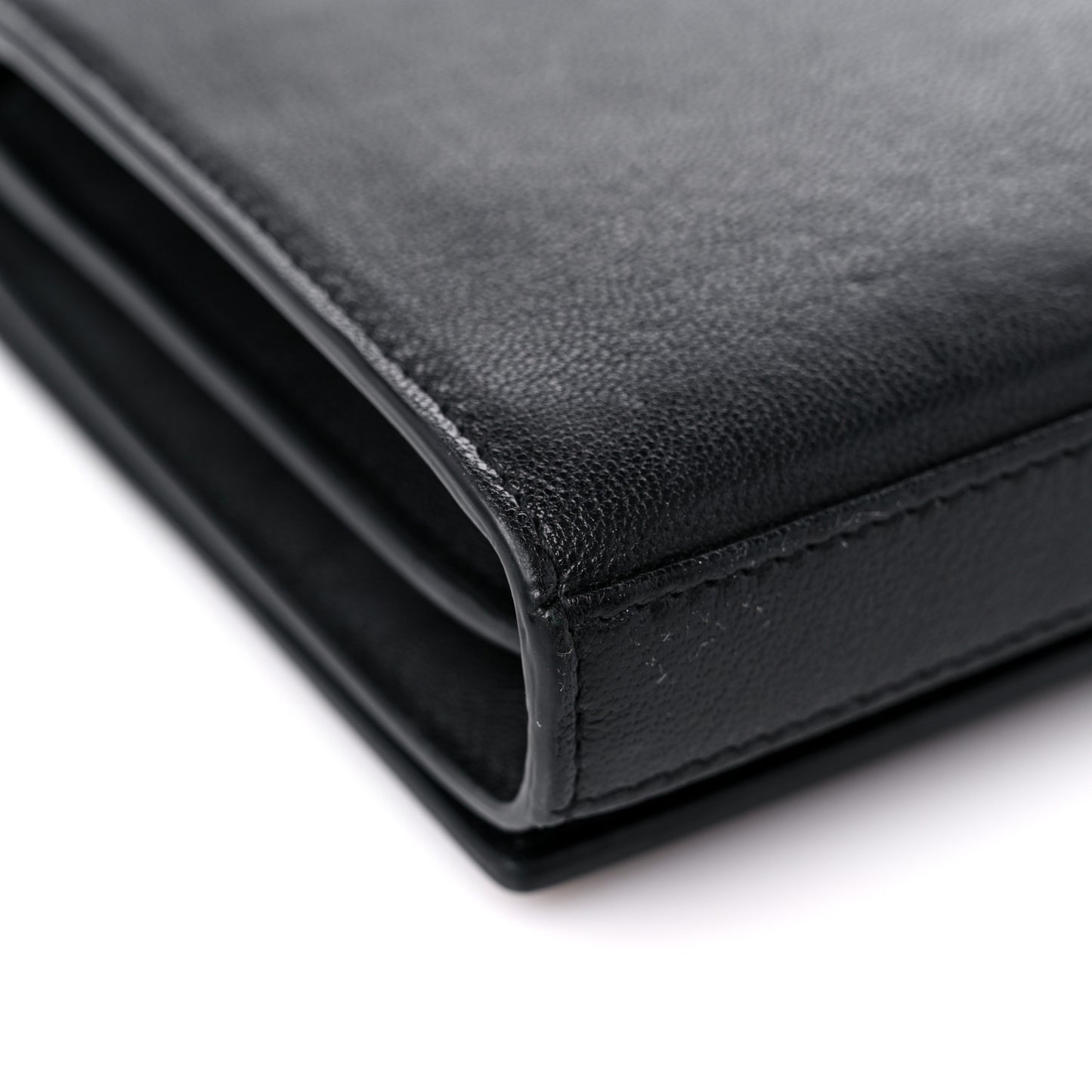 Lambskin Bandana Studded Monogram Chain Wallet Black