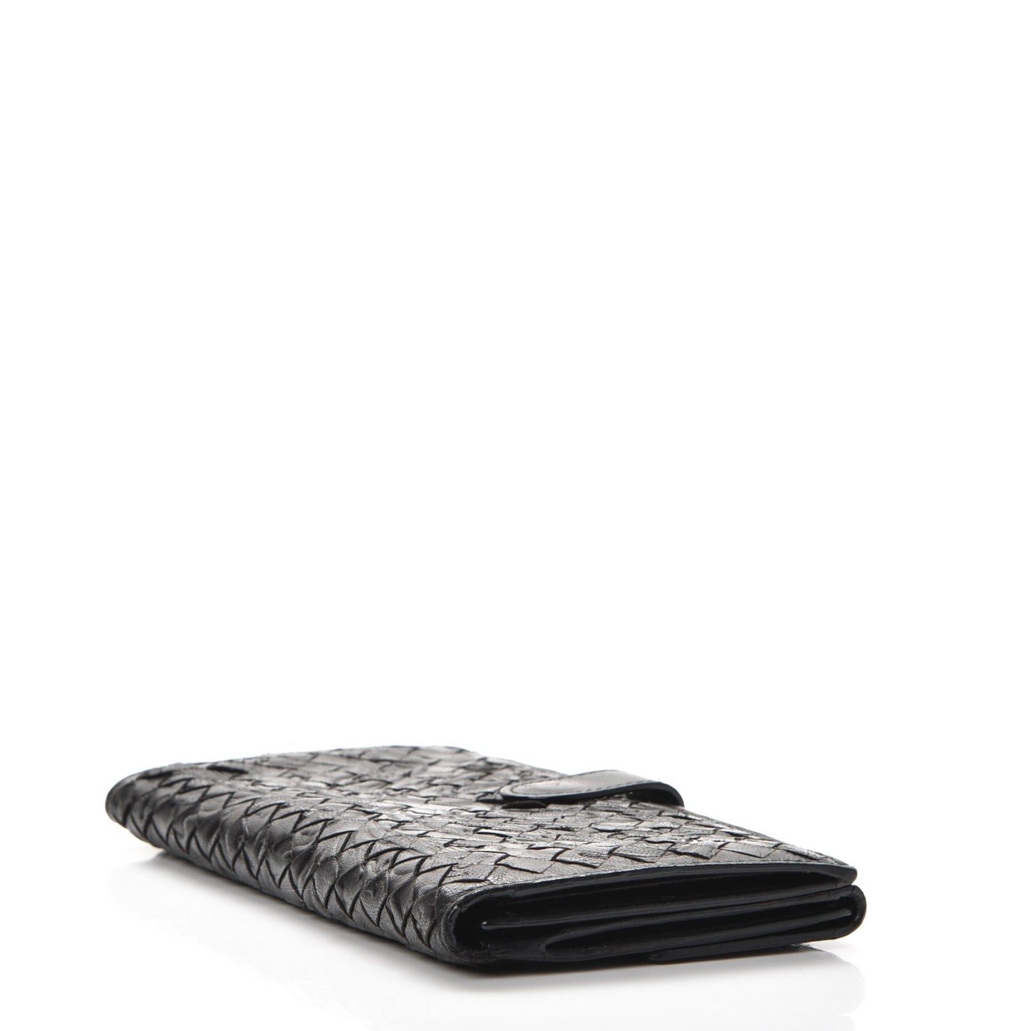 Nappa Intrecciato Embossed Continental Wallet Nero Black
