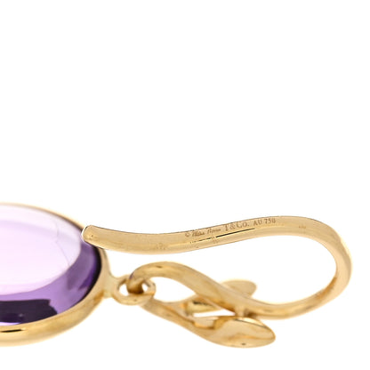 Tiffany 18K Yellow Gold Amethyst Paloma Picasso Olive Leaf Drop Earrings 3 of 5