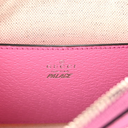 Gucci X PALACE GG Supreme Monogram Palace Textured Dollar Calfskin Shoulder Bag Pink Pale Rose Palace 6 of 9